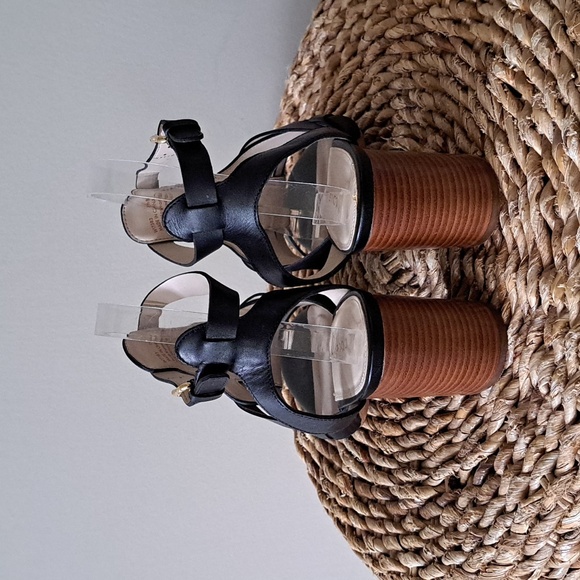 Cole Haan Womens Jacey Black Leather‎ Block 3" Heel Strappy Cage Sandals S-7.5 - Picture 5 of 10